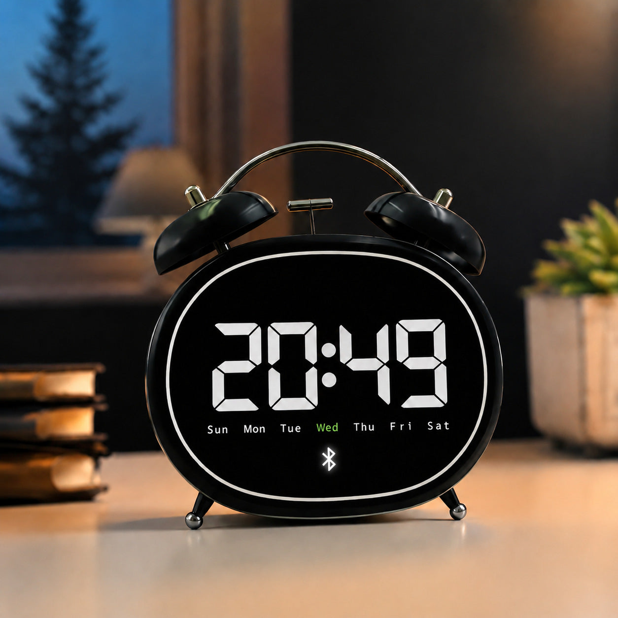 Digitaler Bluetooth Tischwecker mit Großen Ziffern Brehn