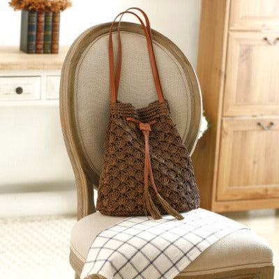 Makramee Schultertasche mit Eleganter Quastenverzierung Brehn
