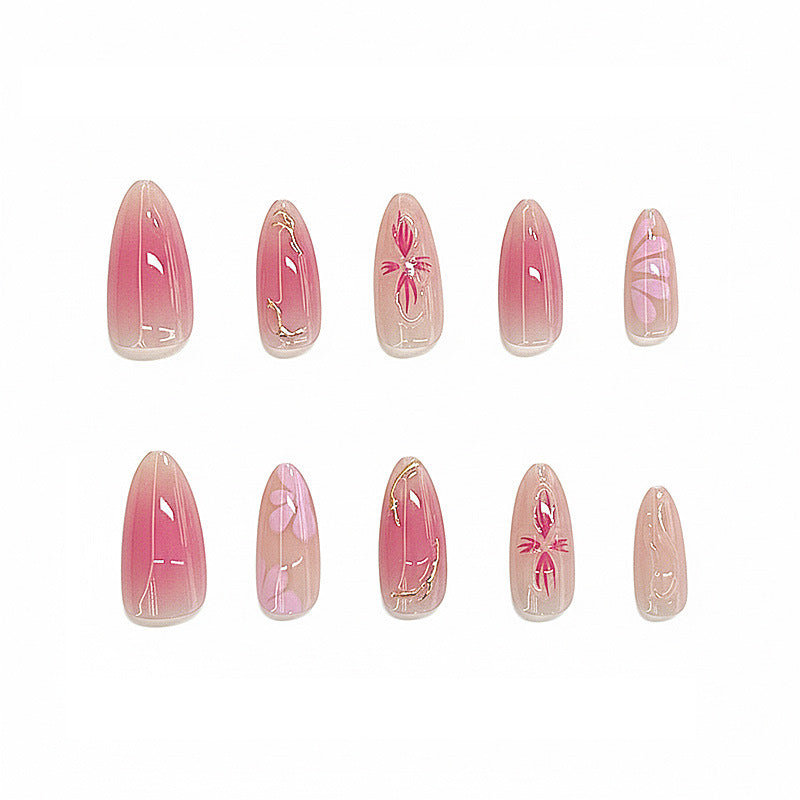 Künstlerisches florales Ombre Drucknagel-Set Brehn