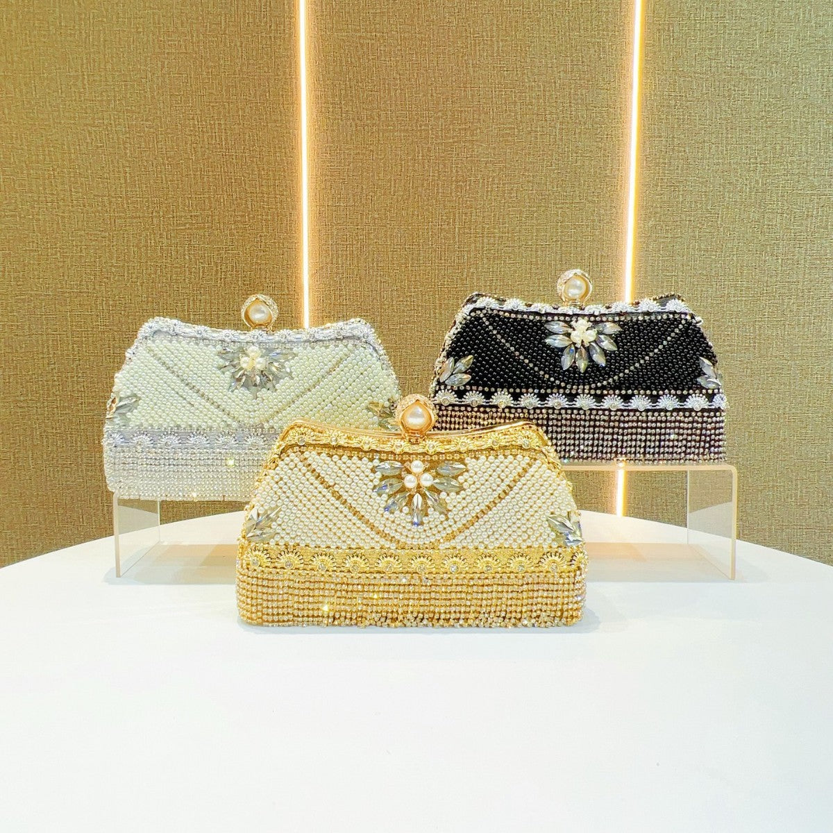 Beaded Abend Schultertasche