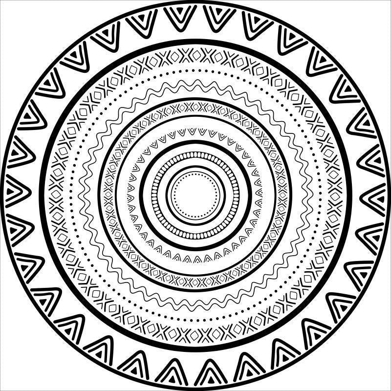 Runder geometrisches Muster Bereichsteppich