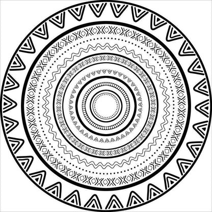 Runder geometrisches Muster Bereichsteppich