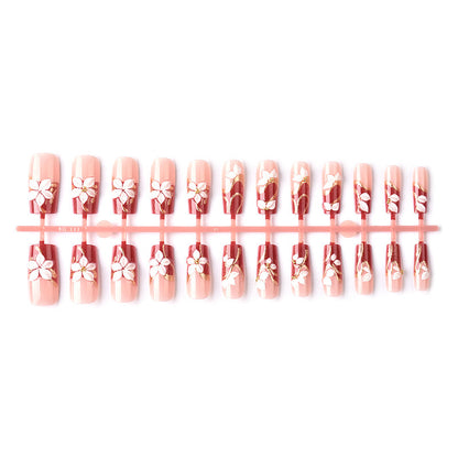 Artistic Floral 3D Press-On Nail Art Brehn