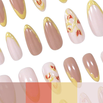 Elegante Florale Acryl Nagel Kunst Erweiterungen Brehn