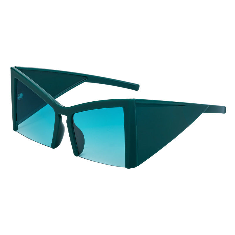 Damen futuristische Sonnenbrille mit markantem Winkelrahmen Brehn