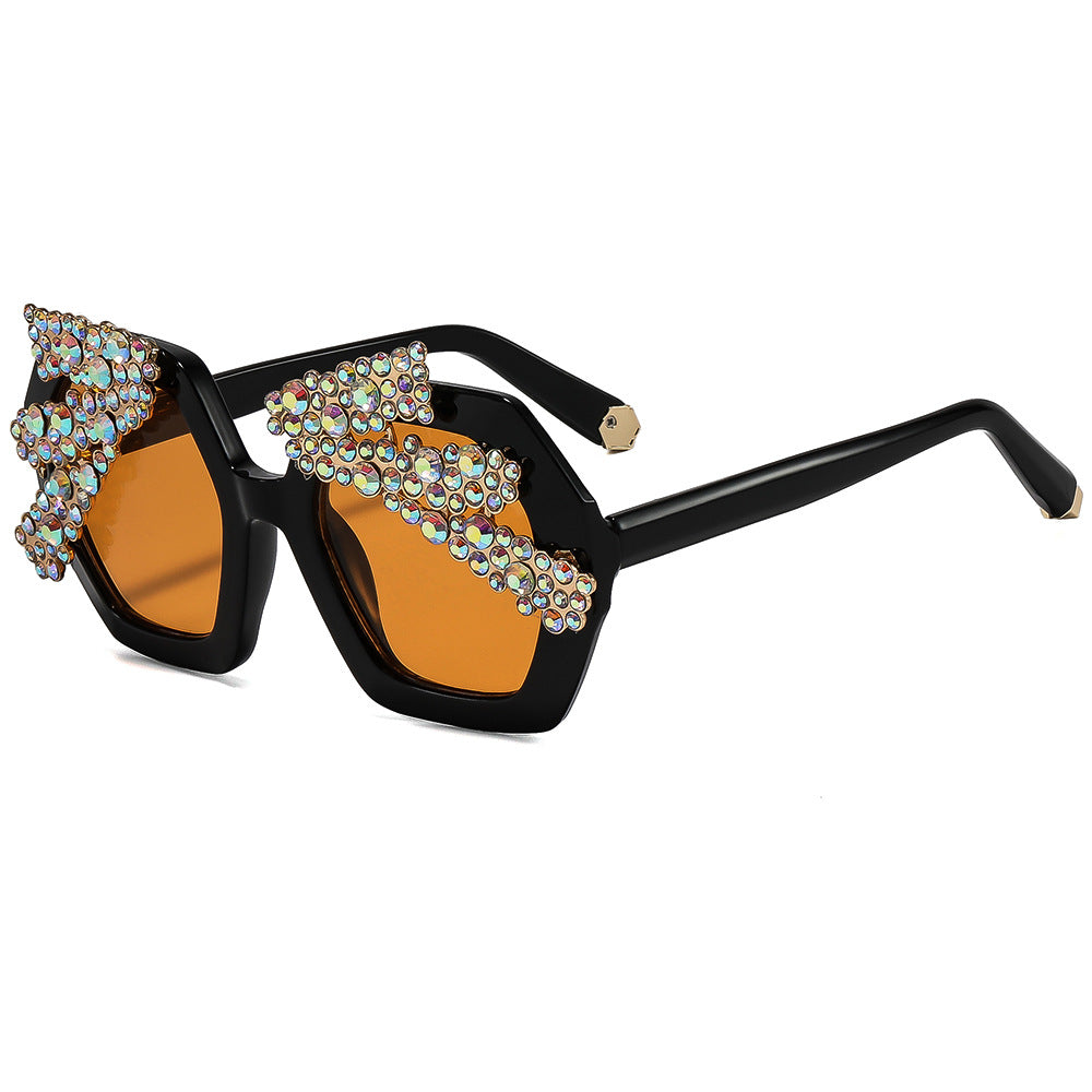 Damen Statement-Sonnenbrille mit funkelndem Kristallrahmen Brehn