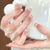 Glitzernde French Tip Drucknägel Brehn