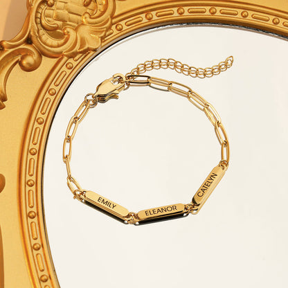 Brehn | Personalisierte Familiennamen Paperclip Armband