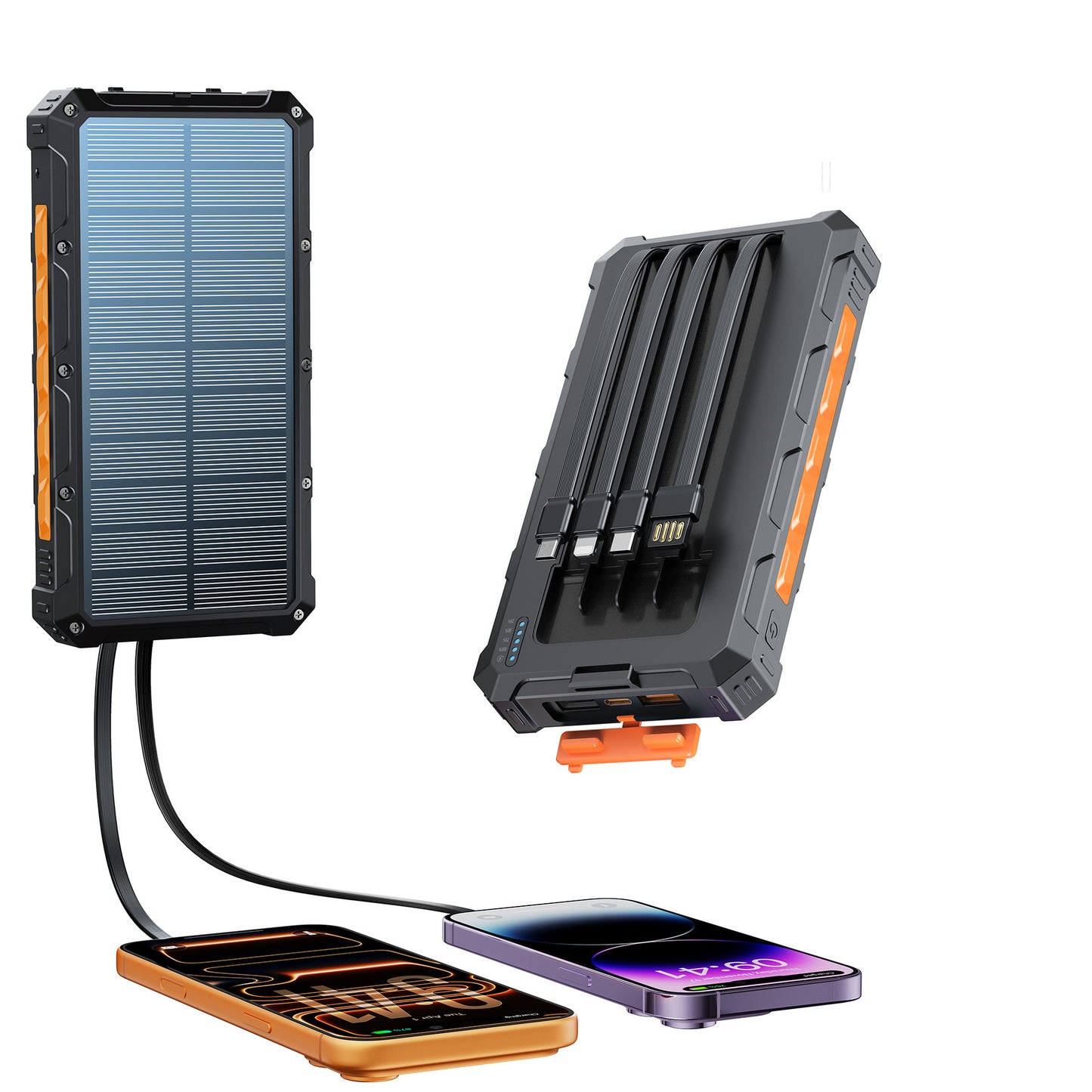 Multifunktionales Solar-Powerbank mit Schnellladefunktion Brehn