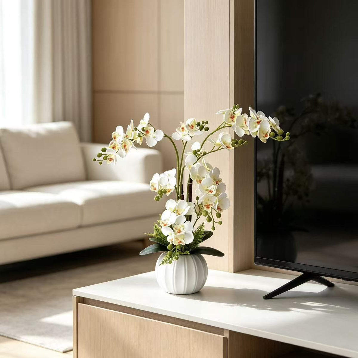 Elegante Kunstorchideenbouquet für die Wohnkultur Präsentation
