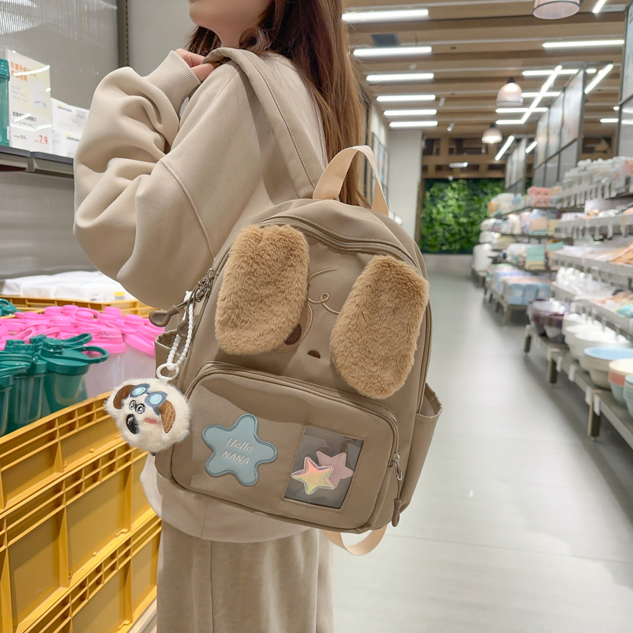 Kawaii Plüsch-Rucksack mit Hundedesign Brehn