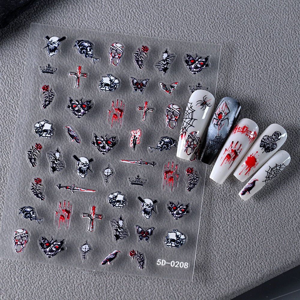 Horror-inspirierte Nagelkunst Aufkleber