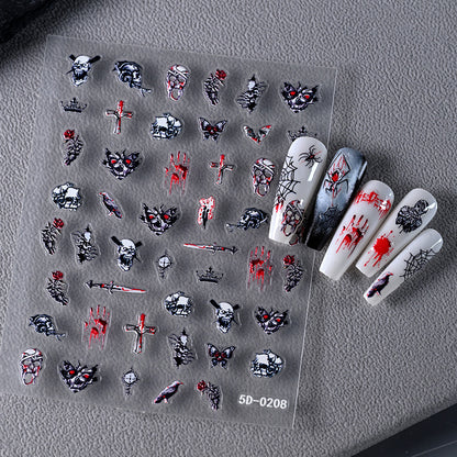 Horror-inspirierte Nagelkunst Aufkleber