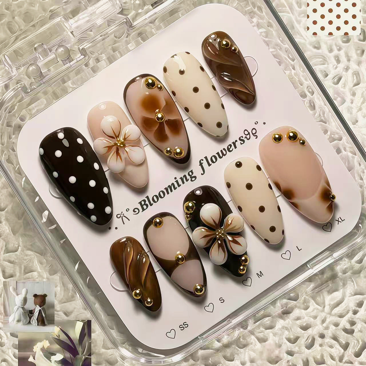 Floral Design Press-On Nail Art Brehn