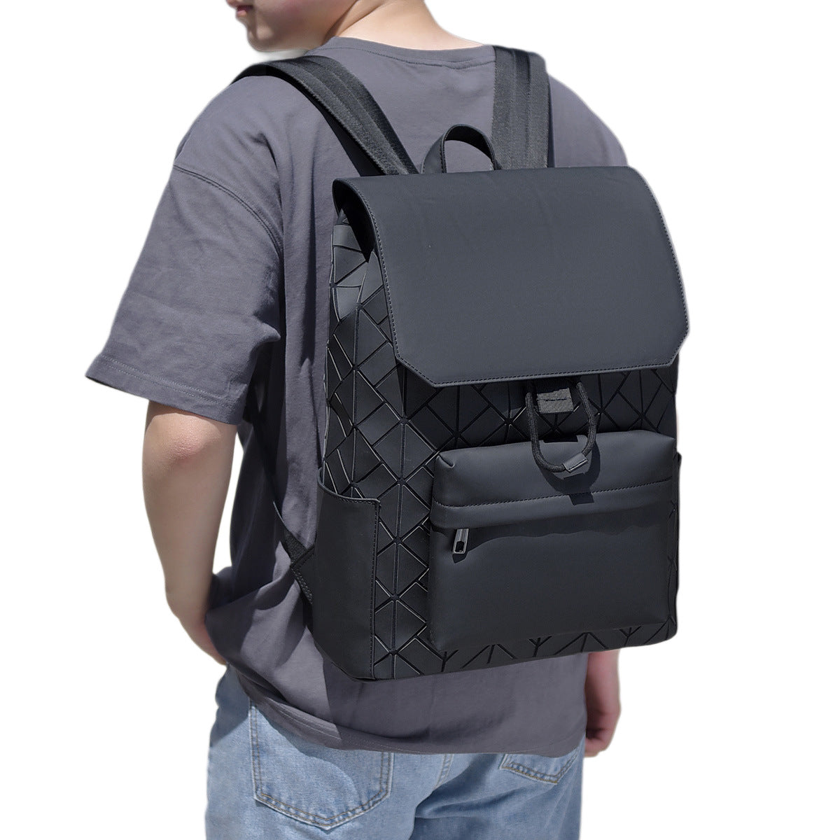 Trendiger geometrischer Druck-Rucksack Brehn