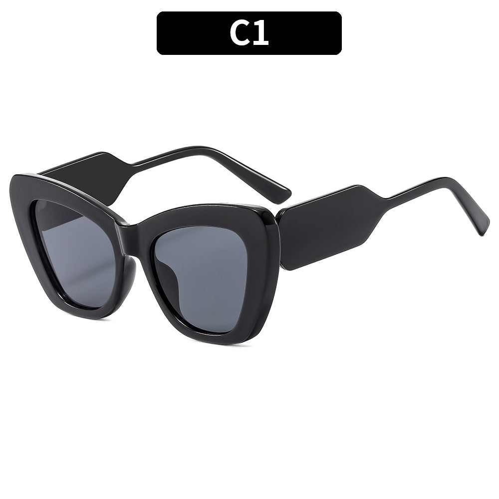 Künstlerische Oversized Katzenaugenbrille