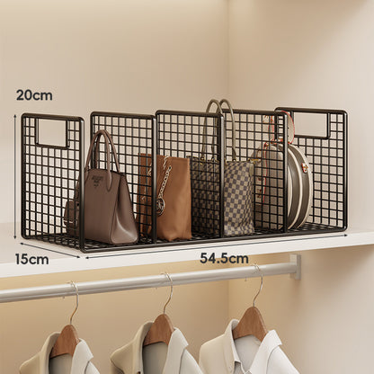 Verstellbarer Drahtgitterregal-Trenner und Handtaschen-Organizer