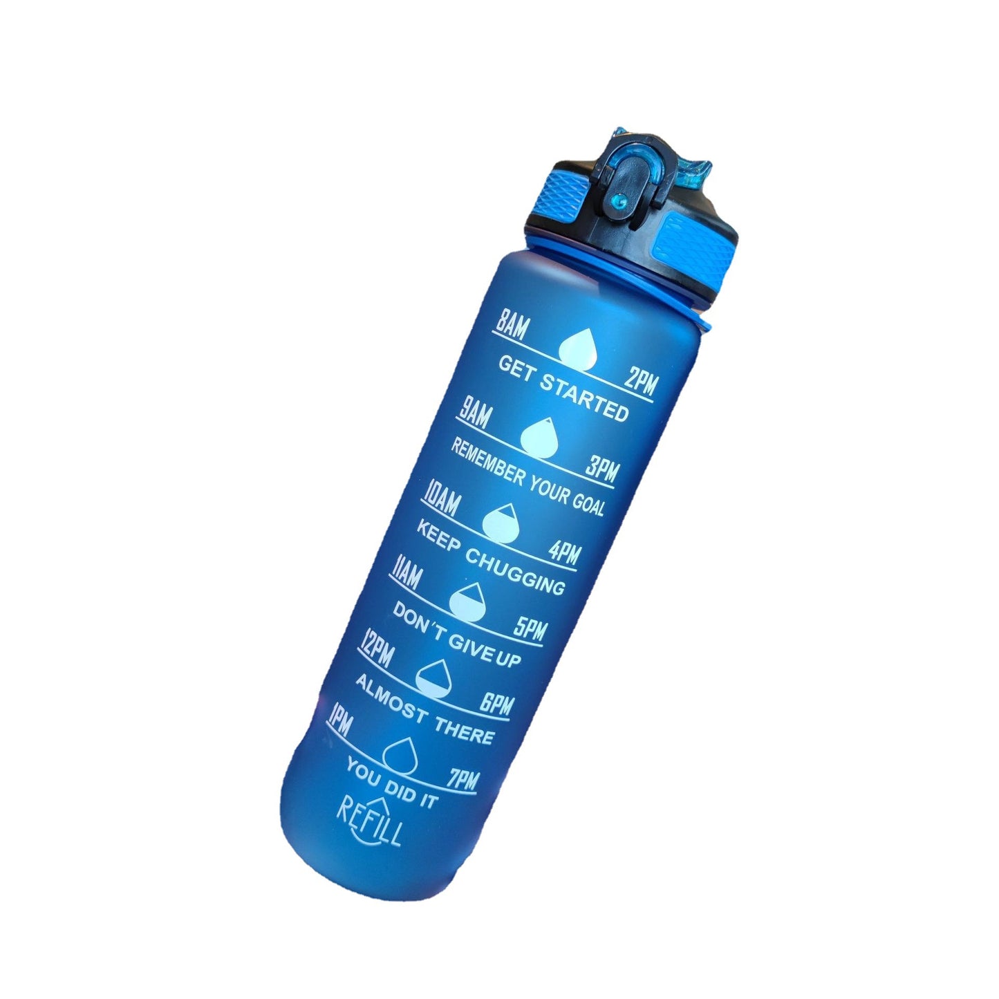 Damen motivierende Wasserflasche mit Zeitmarkierungen Brehn