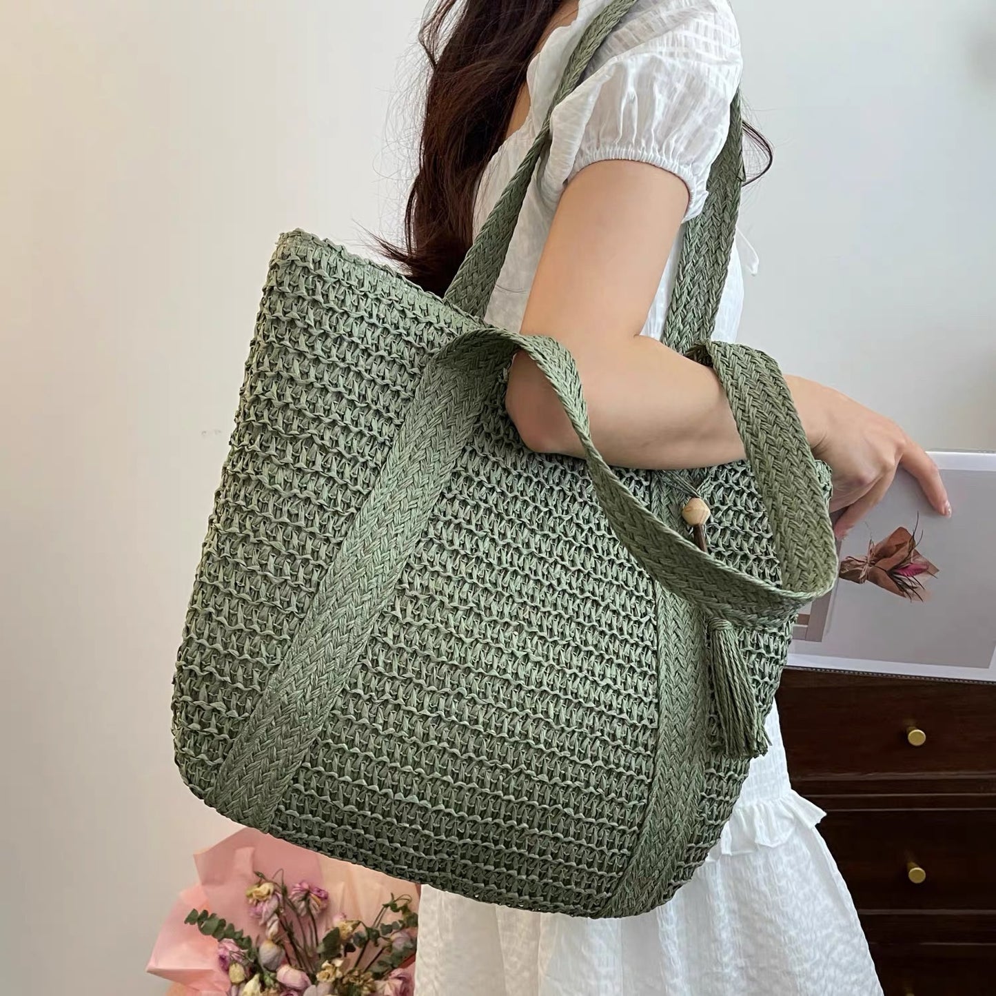 Makramee Tote mit Geflochtenem Design Brehn