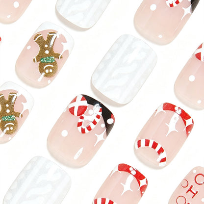 Festliche Feiertags-Themen Press-On Nail Art Brehn