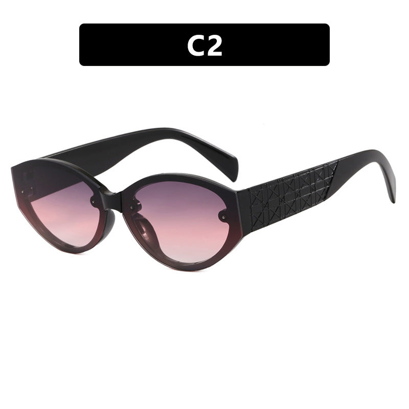 Damen extravagante Cat-Eye Sonnenbrille mit strukturiertem Rahmen Brehn
