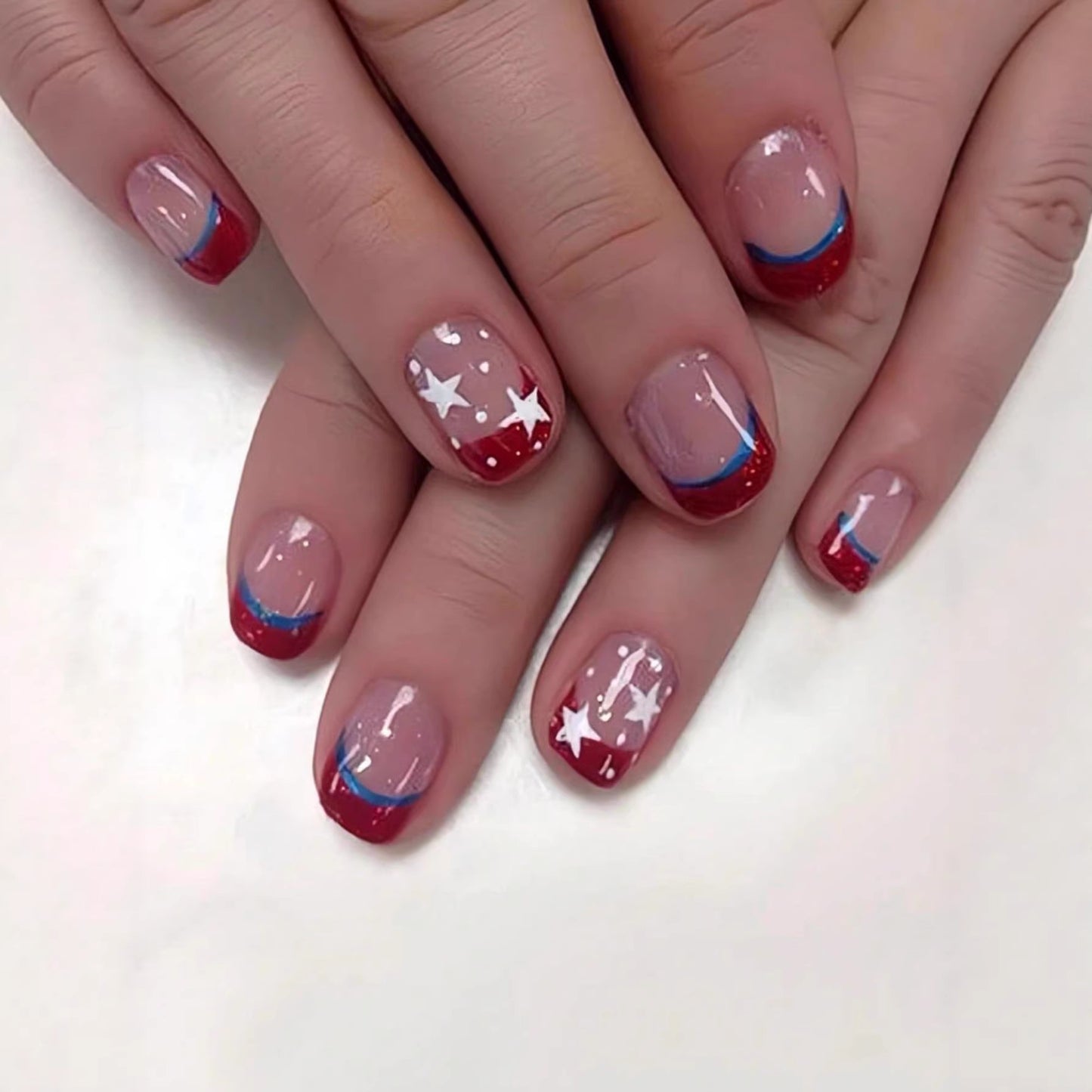 Patriotische Gel-Nagelkunstverlängerungen Brehn