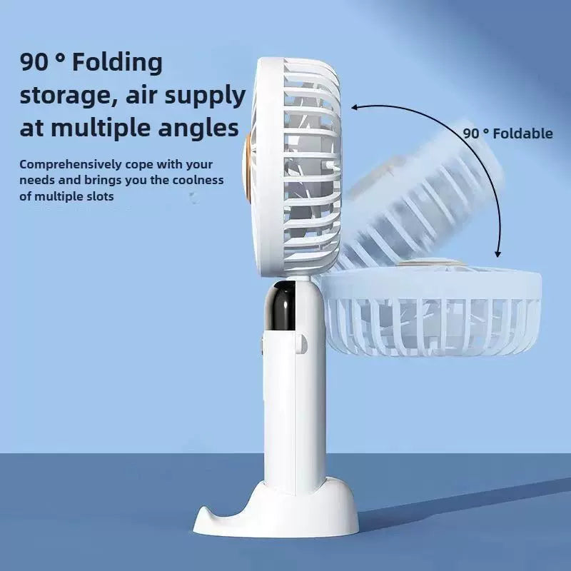 Unisex Einheitsgröße faltbarer wiederaufladbarer Handventilator mit mehr Geschwindigkeit LED-Display abnehmbarer Ladebasis Brehn
