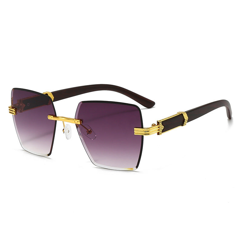 Damen extravagante quadratische Sonnenbrille mit goldenen Akzenten Brehn