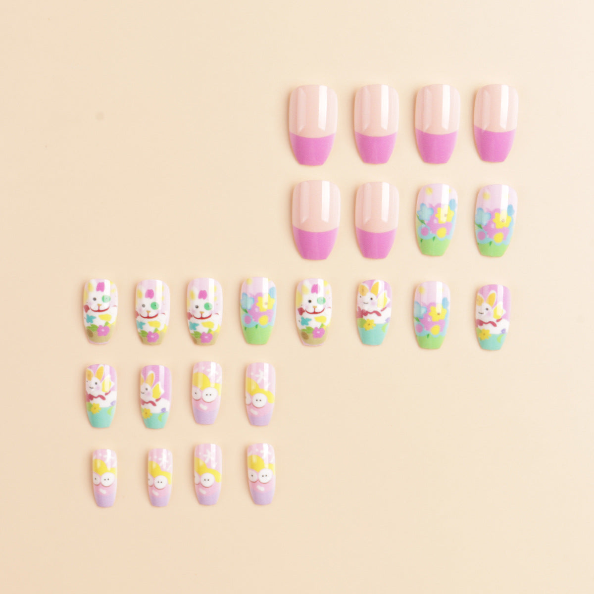 Künstlerische Frühlings-Thema Press-On Nagelkunst Brehn