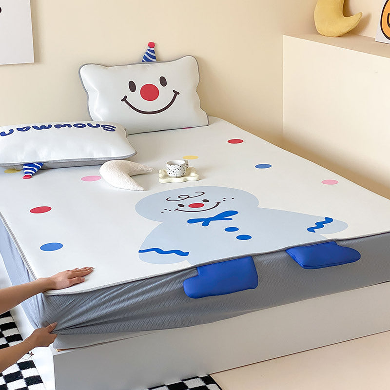 Wasserdichte Kinder-Matratzenauflage mit rutschfester Spannhusse & niedlichen Cartoon-Tiermotiven