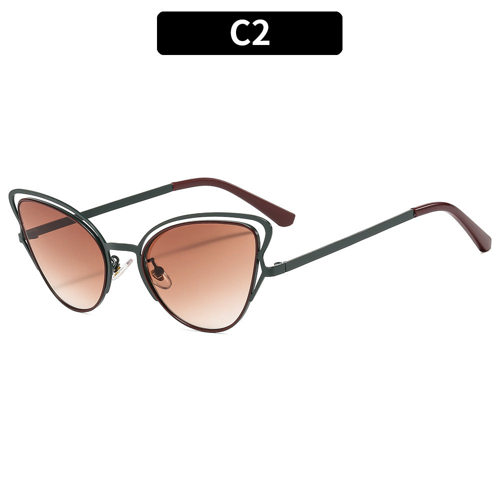 Damen Cat-Eye Sonnenbrille mit luxuriösem Metallrahmen und hochwertigen Verlaufsgläsern Brehn