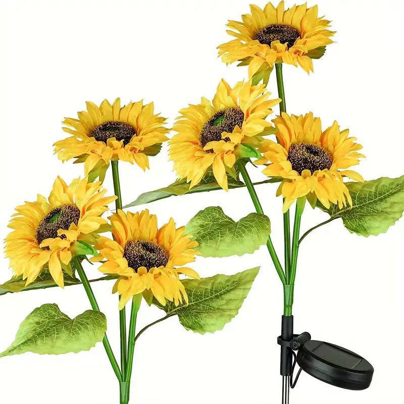 Solarbetriebene dekorative Sonnenblumen-Gartenstecker mit Multi-Bloom-LED-Wasserdichtem Paneel Brehn