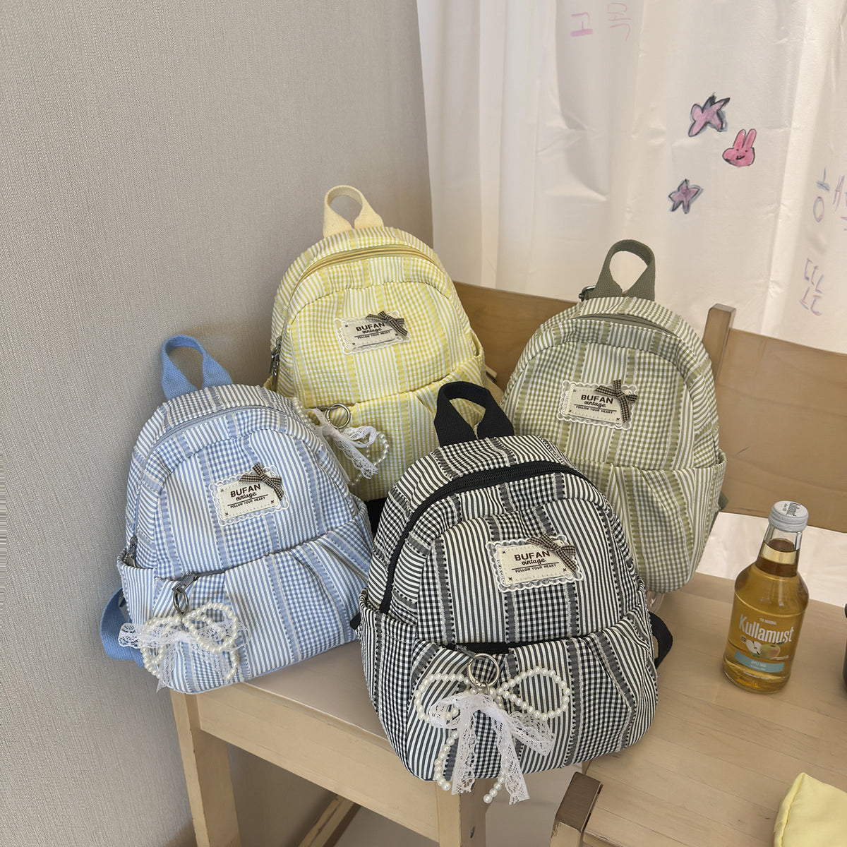 Stilvolle kleine karierten Muster Rucksack Brehn