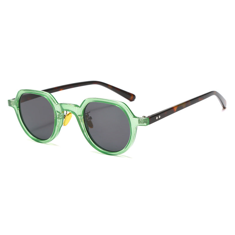 Damen runde Sonnenbrille mit modernem Kunststoffrahmen und UV-Schutz Brehn