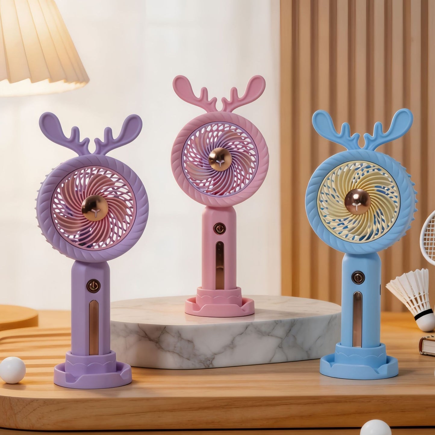 Damen Tragbarer Handventilator mit kreativem Geweih-Design Brehn