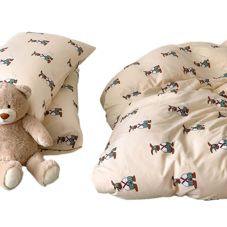Baby- und Kinderbettwäsche-Set aus weichem Baumwoll-Perkal mit fröhlichem Elefantenmotiv