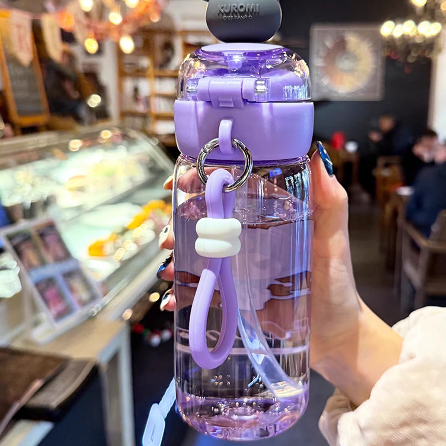 Damen Trinkflasche mit interaktivem Deckel und süßem Charakterdesign Brehn