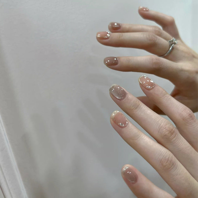 Künstlerisches Press-On-Nagelset mit glitzernden Sternakzenten Brehn