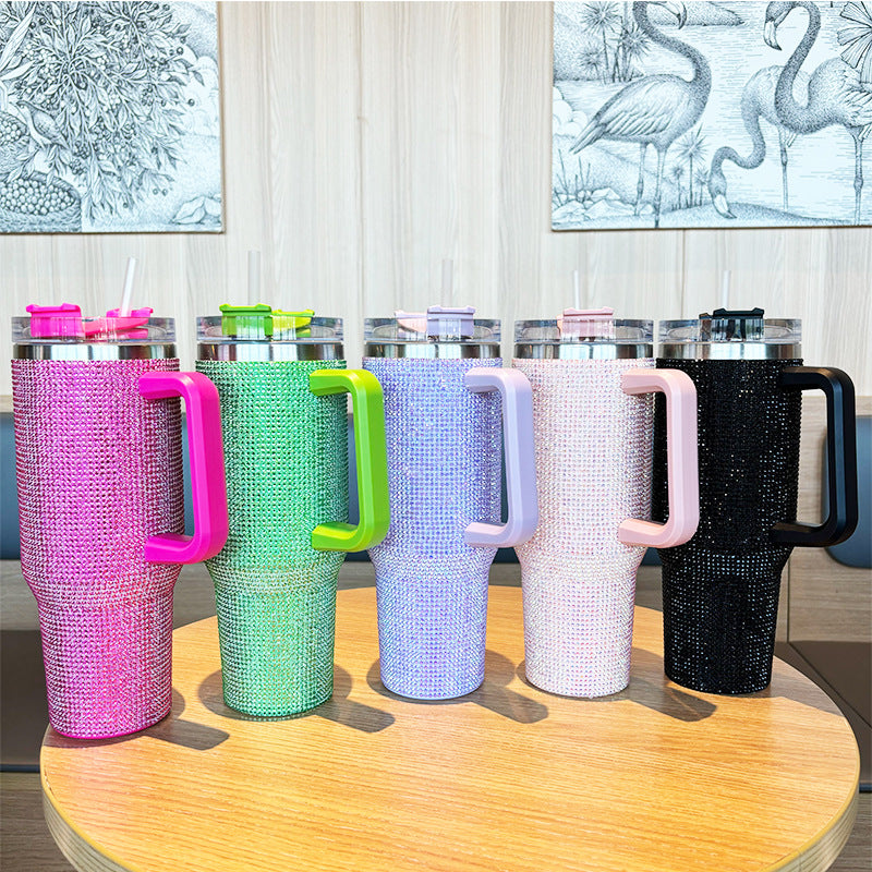 Damen Glitzernde Trinkflasche mit großem Volumen und ergonomischem Griff Brehn