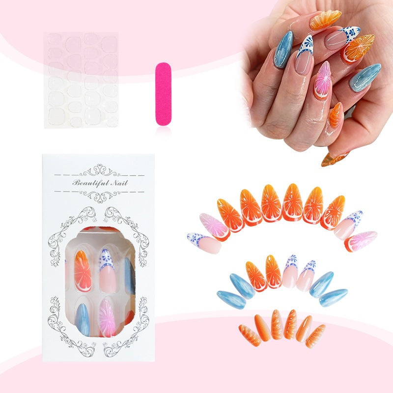 Kunstnagel-Set mit fruchtigen Motiven und bunten Designs Brehn