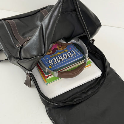Stylischer Leder Laptop Rucksack