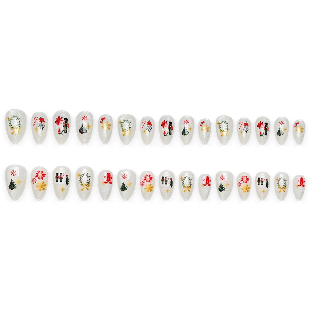 Elegante Kunstnägel mit Festlichen Weihnachtsmotiven Brehn