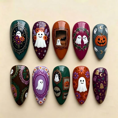 Halloween-Themen Dekorative Press-On Nagelset Brehn