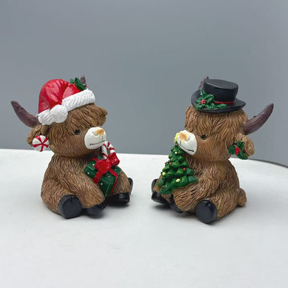 Dekorative Highland Cow Figur Brehn