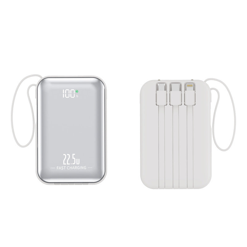 Tragbare Powerbank mit Integrierten Ladekabeln und Schnellladefunktion Brehn