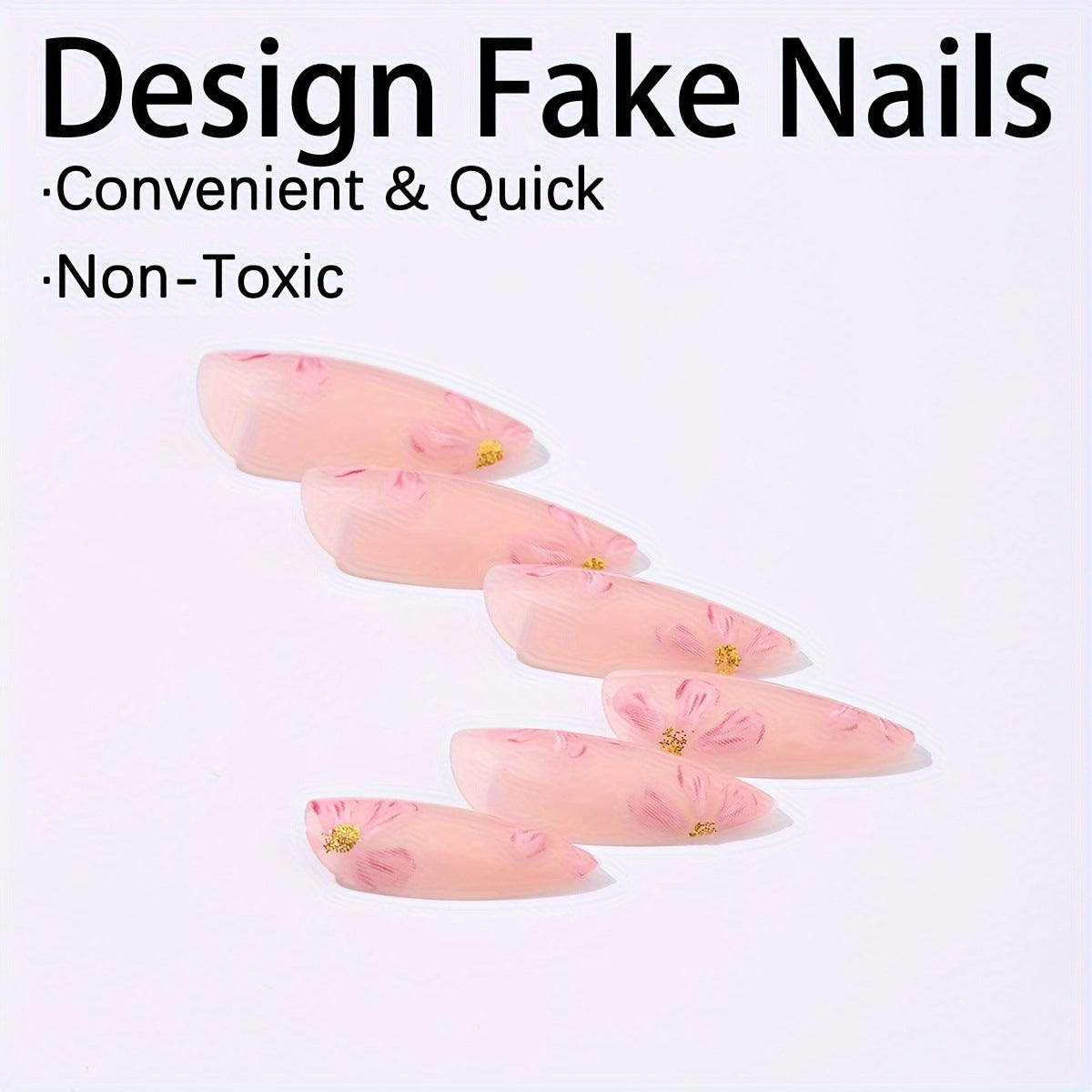 Kunstnagelset mit floralen Akzenten und Goldverzierungen Brehn