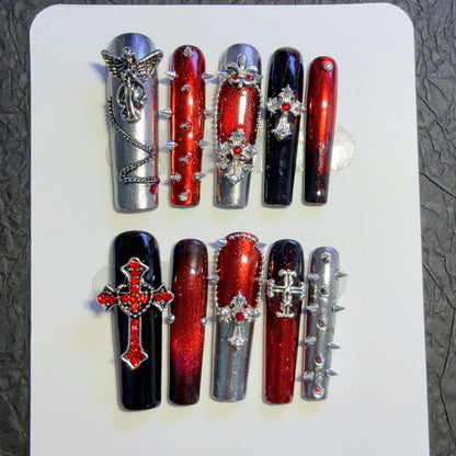 Gothic-Themen Dekorative Press-On Nagelkunst Set