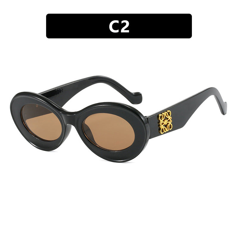 Damen elegante geschwungene Sonnenbrille Brehn