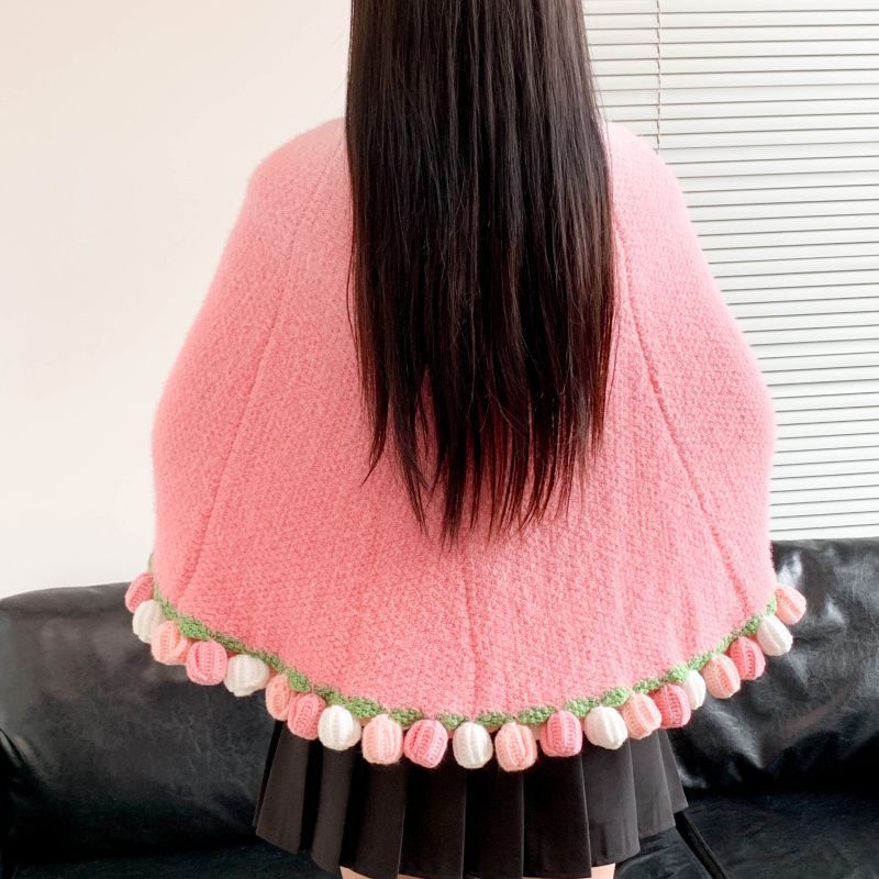 Poncho Mit Buntem Pomponbesatz Brehn