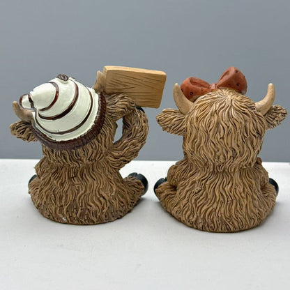 Dekorative Highland-Rind Kaffeefigur Brehn